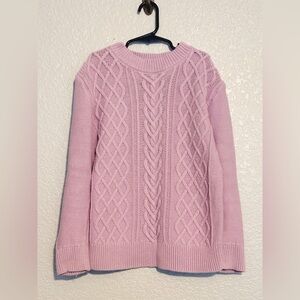 Crewcuts Purple Cable Knit Sweater - Girl Size 12